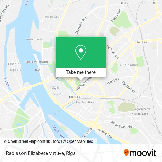 Карта Radisson Elizabete virtuve