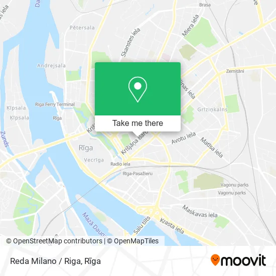 Карта Reda Milano / Riga