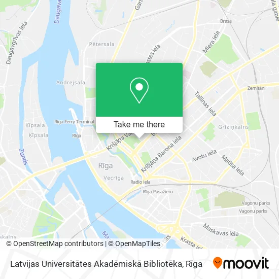 Карта Latvijas Universitātes Akadēmiskā Bibliotēka