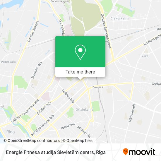 Energie Fitnesa studija Sievietēm centrs map