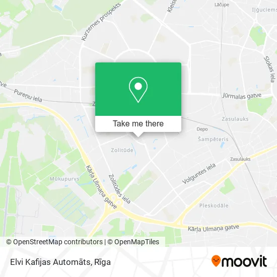 Карта Elvi Kafijas Automāts