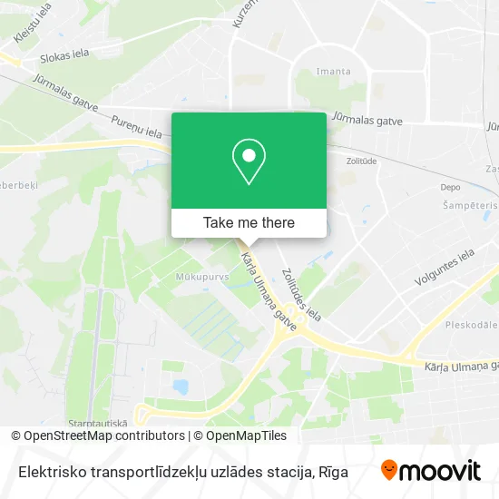 Карта Elektrisko transportlīdzekļu uzlādes stacija