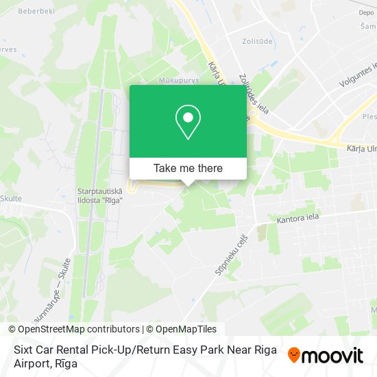 Карта Sixt Car Rental Pick-Up / Return Easy Park Near Riga Airport