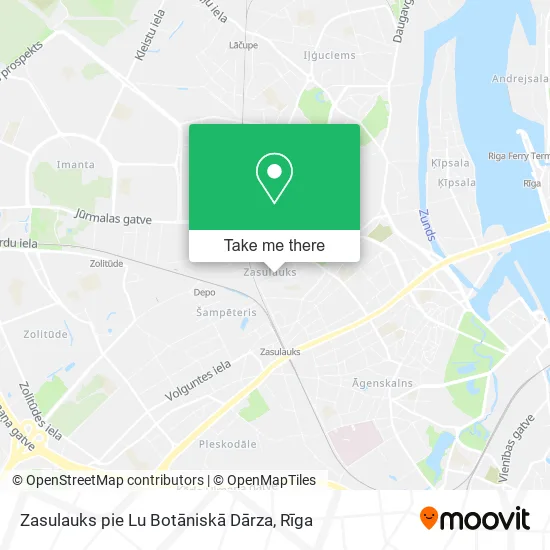 Карта Zasulauks pie Lu Botāniskā Dārza