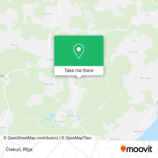 Čiekuri map