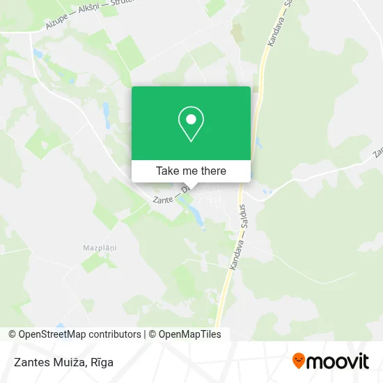 Zantes Muiža map