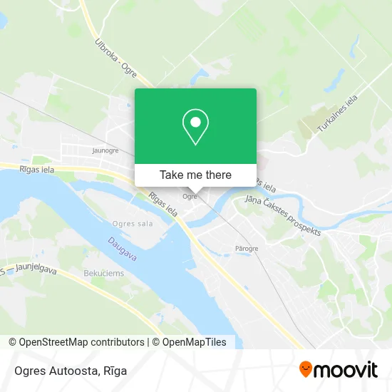 Ogres Autoosta map