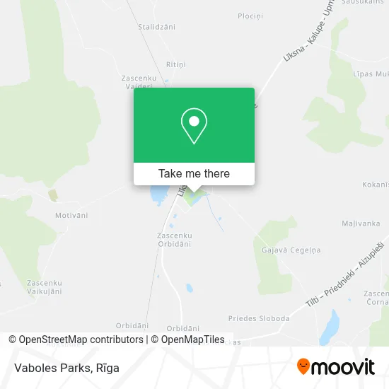 Vaboles Parks map