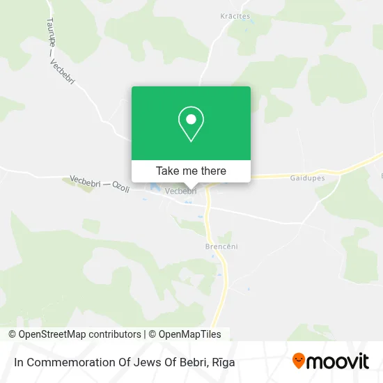 In Commemoration Of Jews Of Bebri map