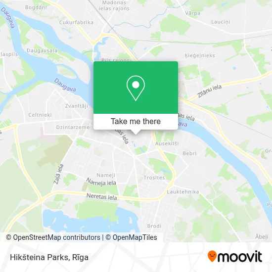 Hikšteina Parks map