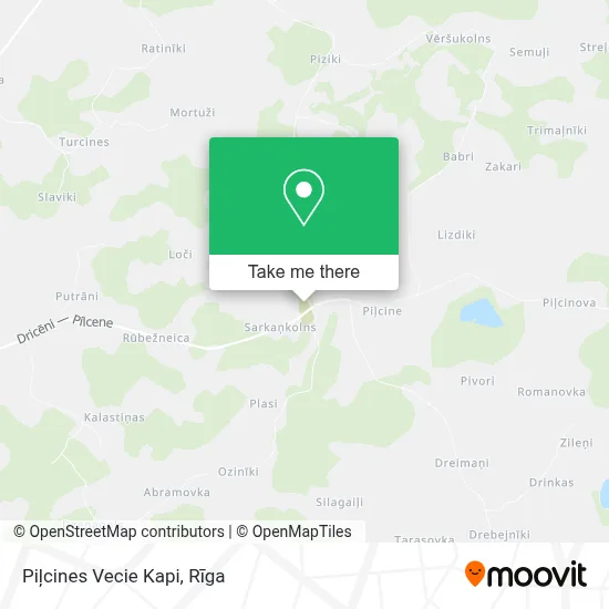 Piļcines Vecie Kapi map