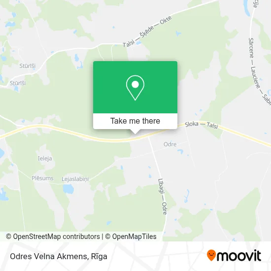 Odres Velna Akmens map