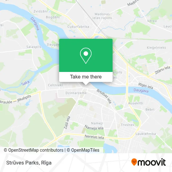 Strūves Parks map