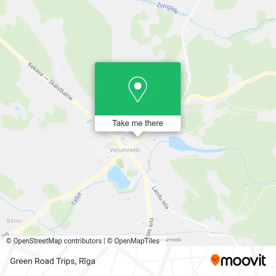Green Road Trips map