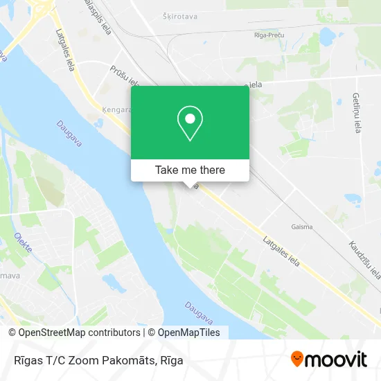 Rīgas T/C Zoom Pakomāts map