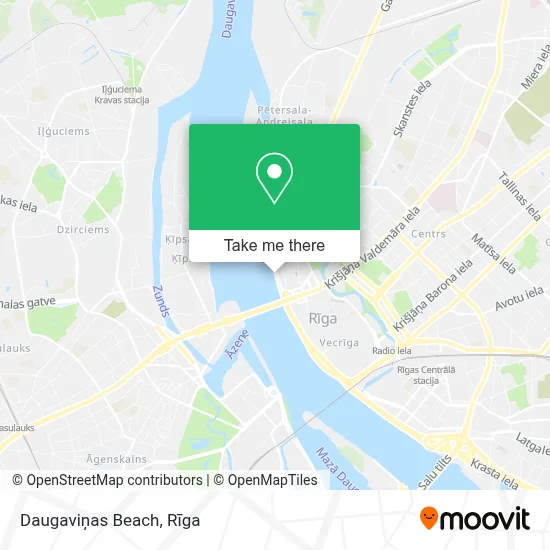 Daugaviņas Beach map