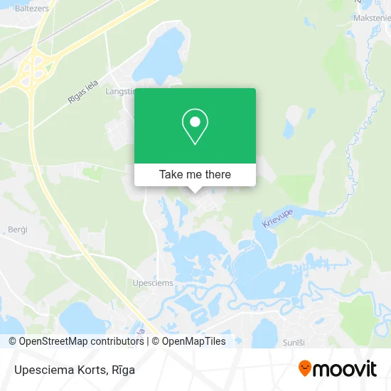 Upesciema Korts map