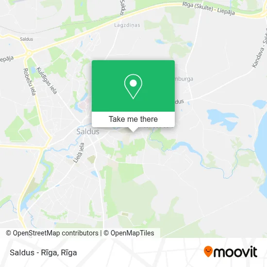 Saldus - Rīga map