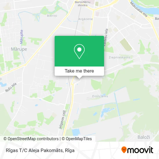 Rīgas T/C Aleja Pakomāts map