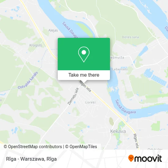 Rīga - Warszawa map