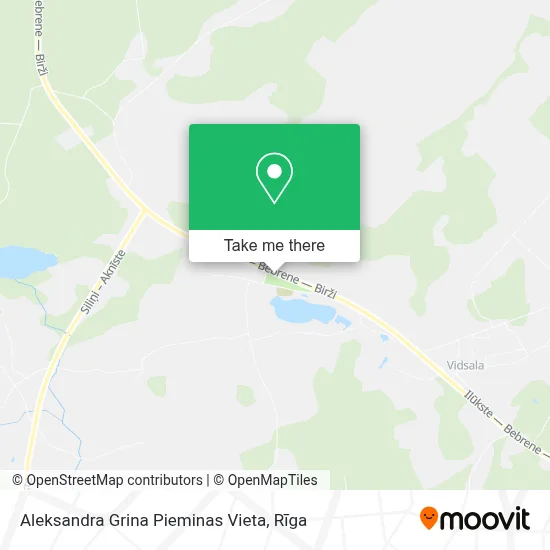 Aleksandra Grina Pieminas Vieta map
