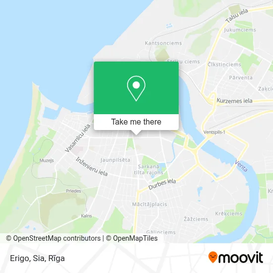 Erigo, Sia map