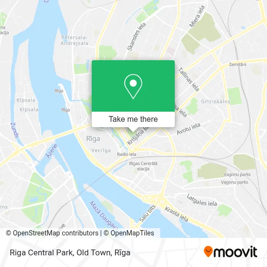 Riga Central Park, Old Town map