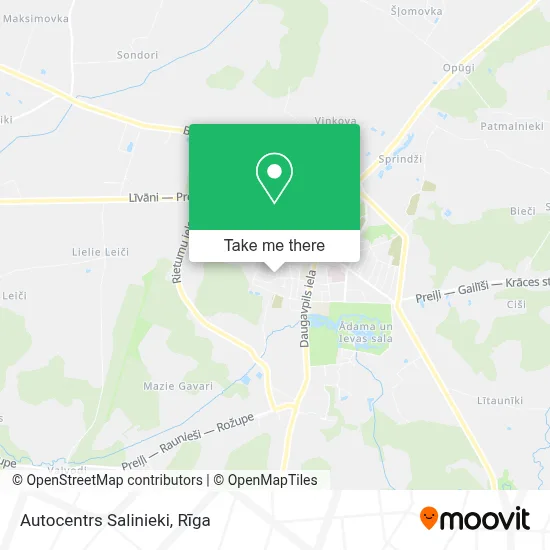 Autocentrs Salinieki map