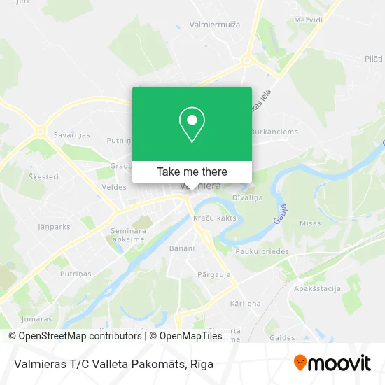 Valmieras T/C Valleta Pakomāts map