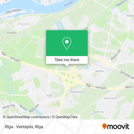 Rīga - Ventspils map