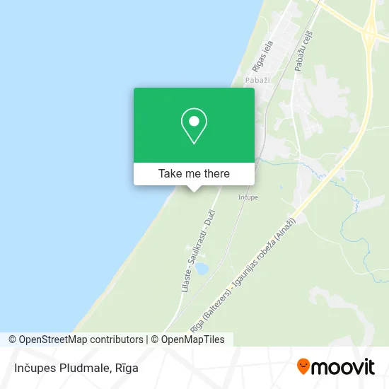 Inčupes Pludmale map