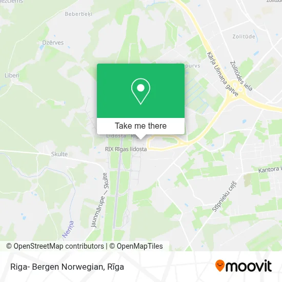 Riga- Bergen Norwegian map