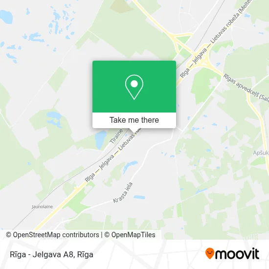 Rīga - Jelgava A8 map
