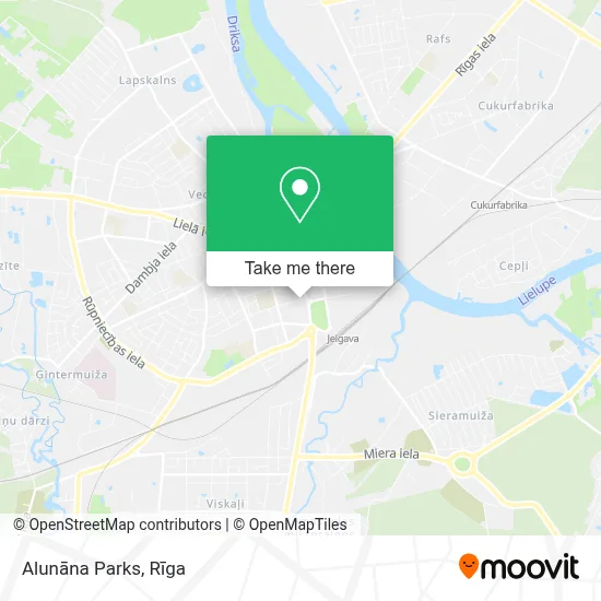 Alunāna Parks map