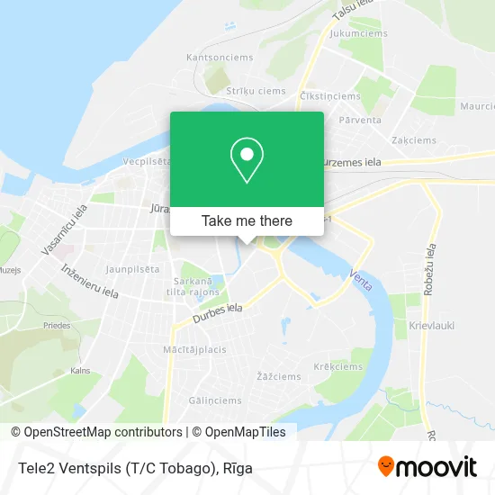 Tele2 Ventspils (T/C Tobago) map