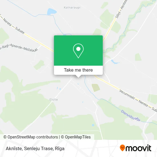 Aknīste, Senleju Trase map