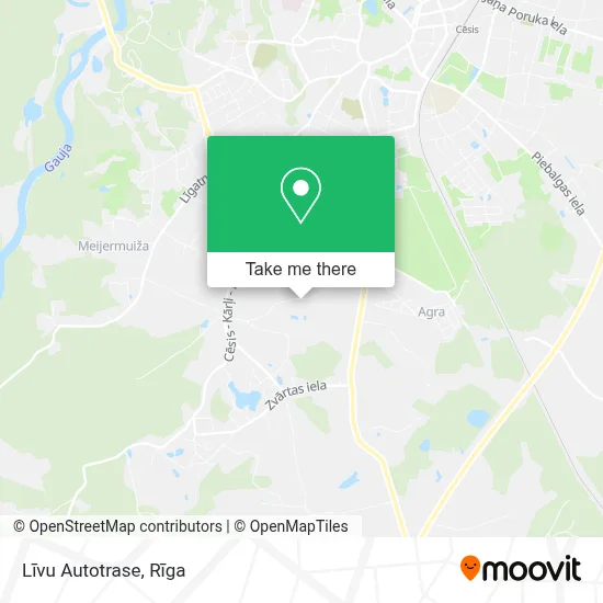 Līvu Autotrase map