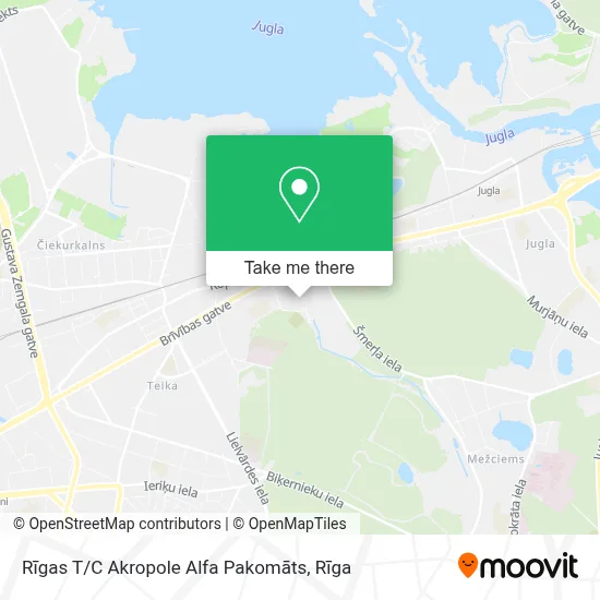 Rīgas T / C Akropole Alfa Pakomāts map