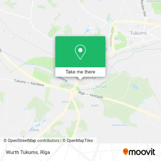 Wurth Tukums map
