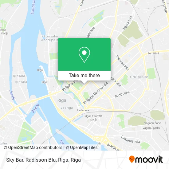 Sky Bar, Radisson Blu, Riga map