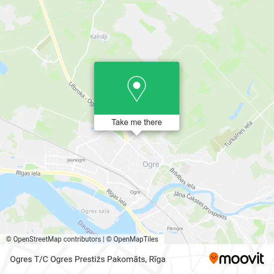 Ogres T / C Ogres Prestižs Pakomāts map