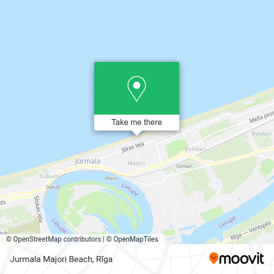 Jurmala Majori Beach map