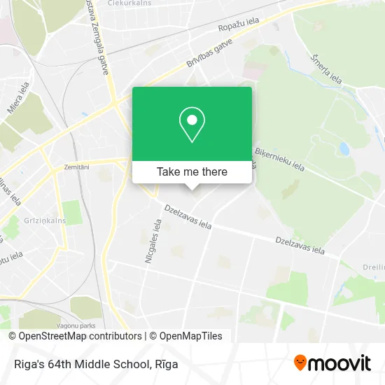 Riga's 64th Middle School map
