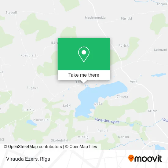 Virauda Ezers map