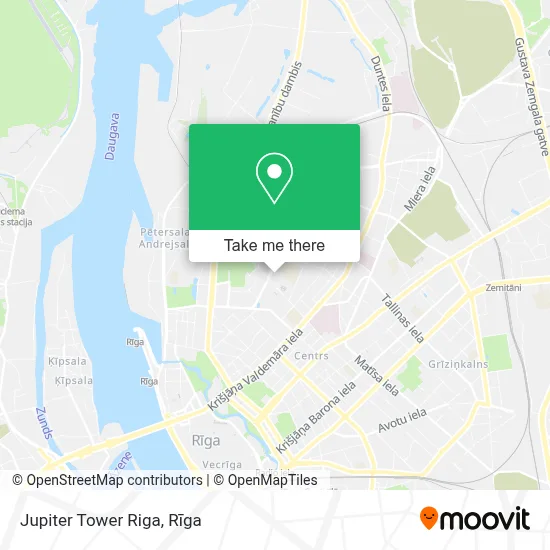 Jupiter Tower Riga map