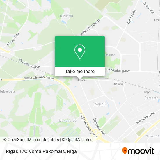 Rīgas T/C Venta Pakomāts map