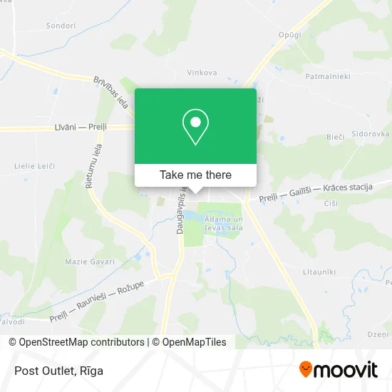 Post Outlet map