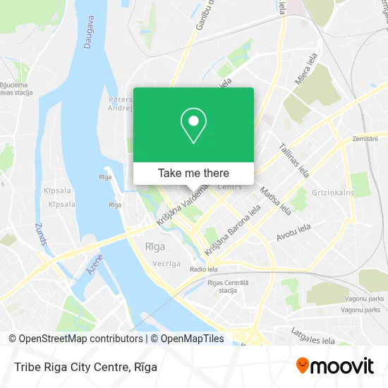 Tribe Riga City Centre map
