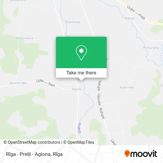 Rīga - Preiļi - Aglona map