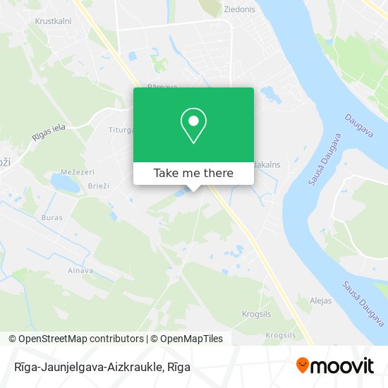 Rīga-Jaunjelgava-Aizkraukle map